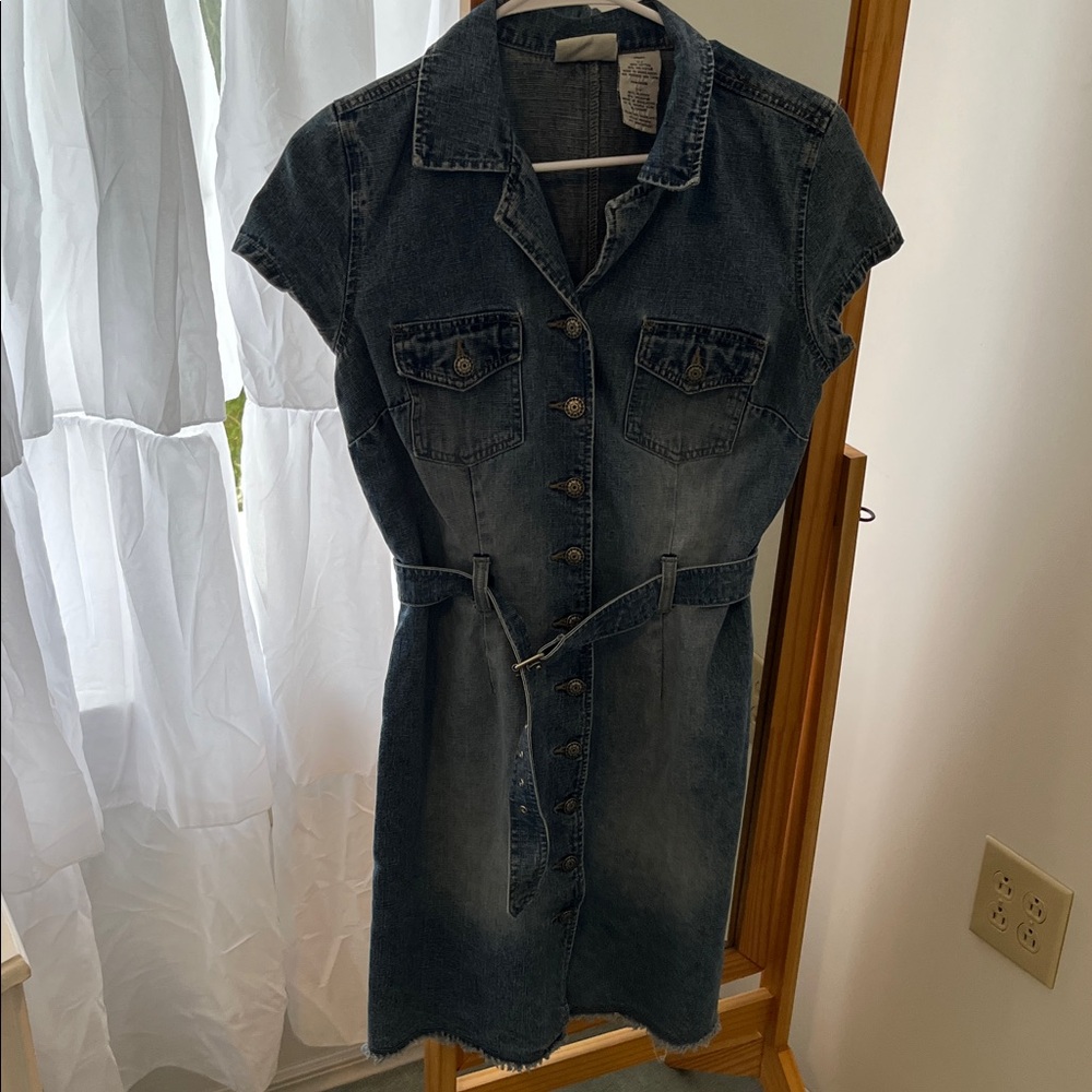 Denim Button-Down Dress - image 4